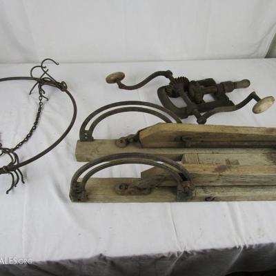Antique Tools and Basketball Goal