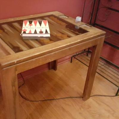 Backgammon table and book