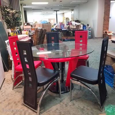 This table and all 5 chairs are $250. They are in excellent condition.