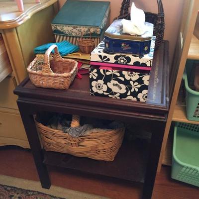 Baskets and End table