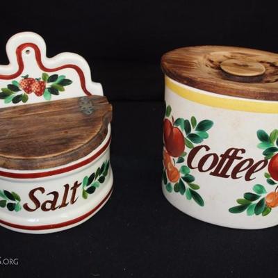 Franciscan Kitchen Containers: Gladding McBean (Franciscan) Strawberry Salt Box measures 8