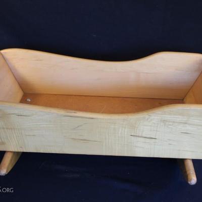 Vintage Wooden Cradle:  Sturdy with side to side rocking motion.  Measures 28.5