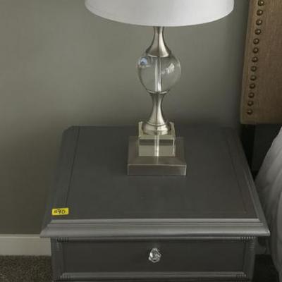 NLP039 Wood Nightstand and Bedside Lamp #1
