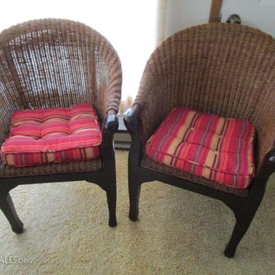 Wood and Wicker Chairs