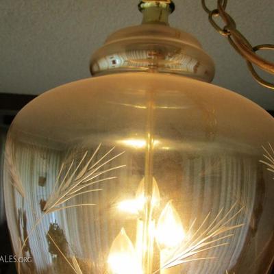 Cool Mid-Century Bronze-Colored Hanging Light