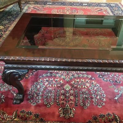 Claw Foot Glass Insert Coffee Table