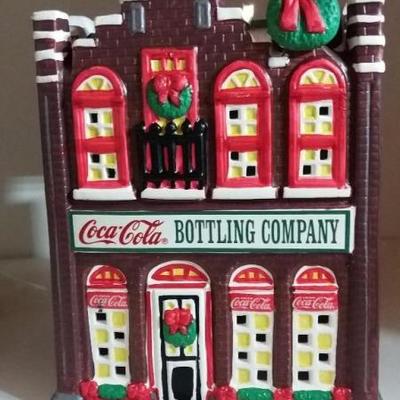 Lot of two lighted Jenny Sweet Shoppe and Coca-Cola Bottling Co.