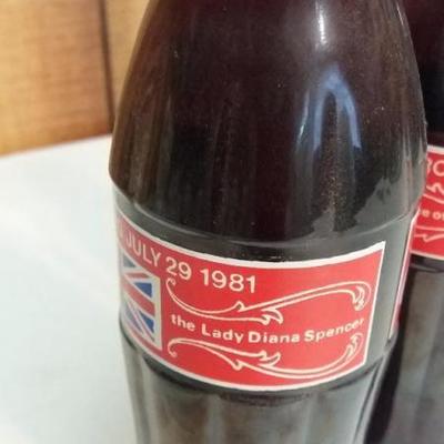 Lot of two (2) Coca-Cola bottles from the Royal Wedding of July 29, 1981, the Prince of Wales and La