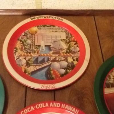 Mixed Lot of Coca-Cola trays: 1982 World's Fair, The Cola Clan with U.S. Capitol in background with 