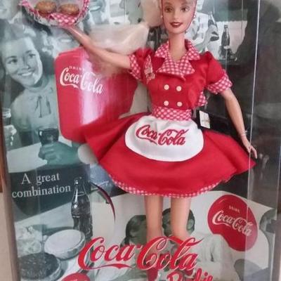 Collector edition Coca-Cola Blonde Barbie Waitress (NIB).
