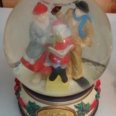 Lot of three (3) snow globes - elf and reindeer, three (3) carolers, polar bear snow man and two (2)