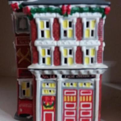 Lot of Fire Station and Clara's Christmas Shop.