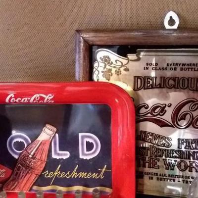 Coca-Cola belt buckle, paper weight, one (1) coaster, two (2) shot glasses, owl bank, three (3) mini