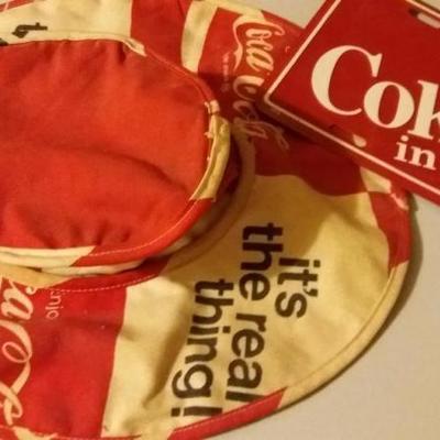 Vintage lot of flexible Coca-Cola hat 1970's, Coke is it in Atlanta, GA tag, Hot' Lanta Home Cooking