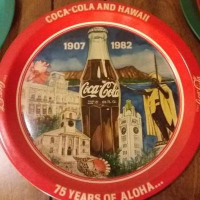 Mixed Lot of Coca-Cola trays: 1982 World's Fair, The Cola Clan with U.S. Capitol in background with 
