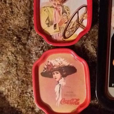 Mixed Lot of Soda Trays: Indiana University Coca-Cola, Delicious and Refreshing Coca-Cola Atlanta th