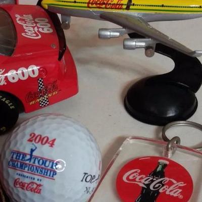 No. 1 Nascar Coca-Cola 600, 100th Anniversary Coca-Cola Replica bottle (NIB), two (2) golf balls in 