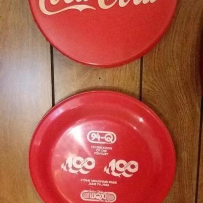 Lot of four (4) miscellaneous Coke items plastic top stating 