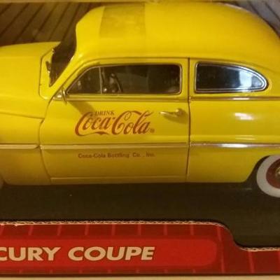 1949 Yellow Mercury Coupe by Coca-Cola new in original box marketed by makers of Johnny Lighting.