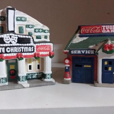 Set of two White Christmas Theater and Tucker's Garage (lighted).