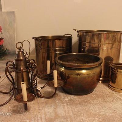 Brass Pots, Light Fixture