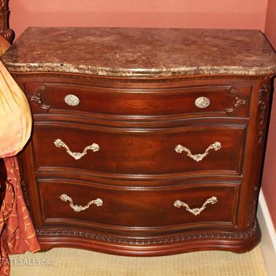 Marble Top Night Stand Chest of Drawers