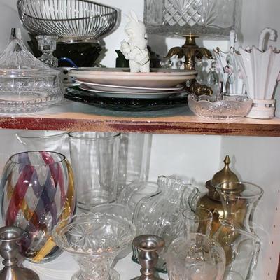 Crystal, Glassware, Silver Plated Items