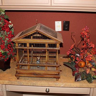Decorative Bird Cage, Holiday Floral Arrangements 