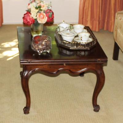 Coffee Table, Tea Service, Floral Arrangement