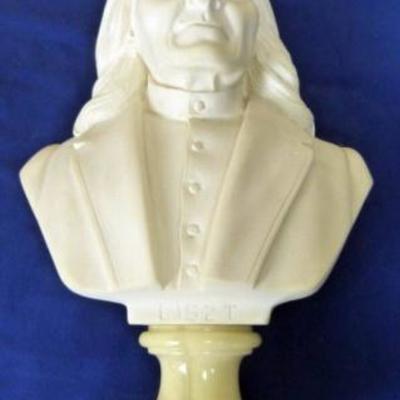 $98.00 - BUST OF FRANZ LISZT ON A MARBLE BASE, SCULPTED IN VIENNA