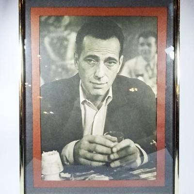 $11.00 - HUMPRHEY BOGART PHOTOGRAPHIC PRINT, FRAME NOT OPENED, FRAME APPROX 16.25