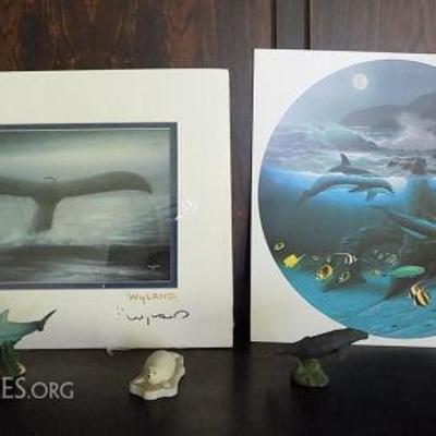MIT052 Signed Wyland Prints and Resin Wyland Figurines #1
