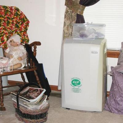room in house air conditioner, rocker and dolls