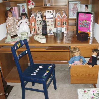 dolls, hand painted chair