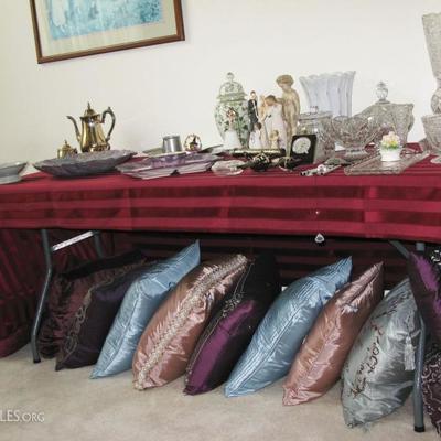glassware, accent pillows, crystal and more