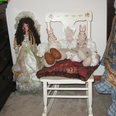 dolls and painted furniture