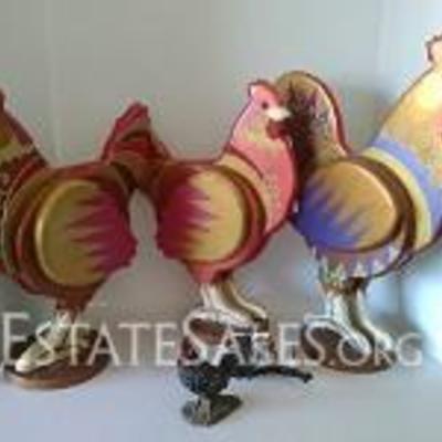 Wood Rooster Decor