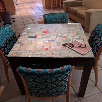 Unique Dining Table Laminated with Grateful Dead Tickets!