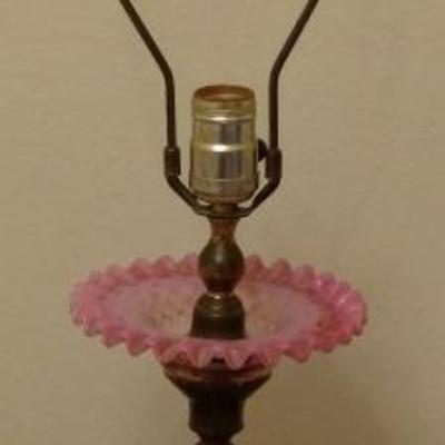 Vintage Fostoria Glass & Brass Lamp