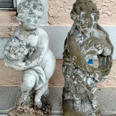 Vintage Cherub Lawn Statues