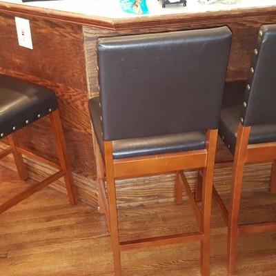 leather studded stool set