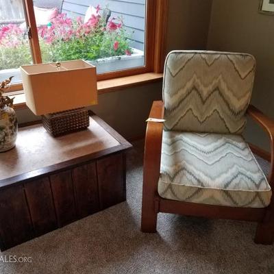 Mid century lounge chair and chest