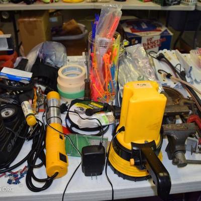 tools and flashlight 