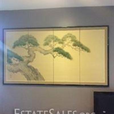 Byoubu Japanese Screen with certificate of authenticity, measures 66