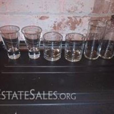 Glassware, sets of 2-3 dozen of each type