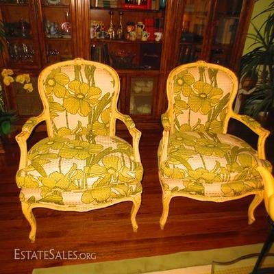 Pair Louis XV Arm Chairs
