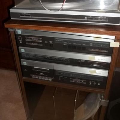 stereo, speakers, cabinet