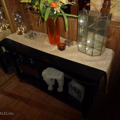 Black wood entry/sofa table $125
