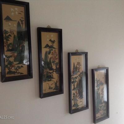 Chinese Four seasons panels made with Jade