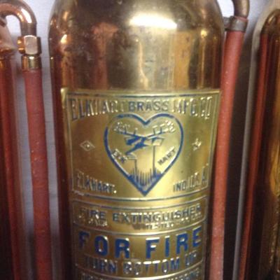 Elkhart Brass Manufacturing Company antique fire extinguishers